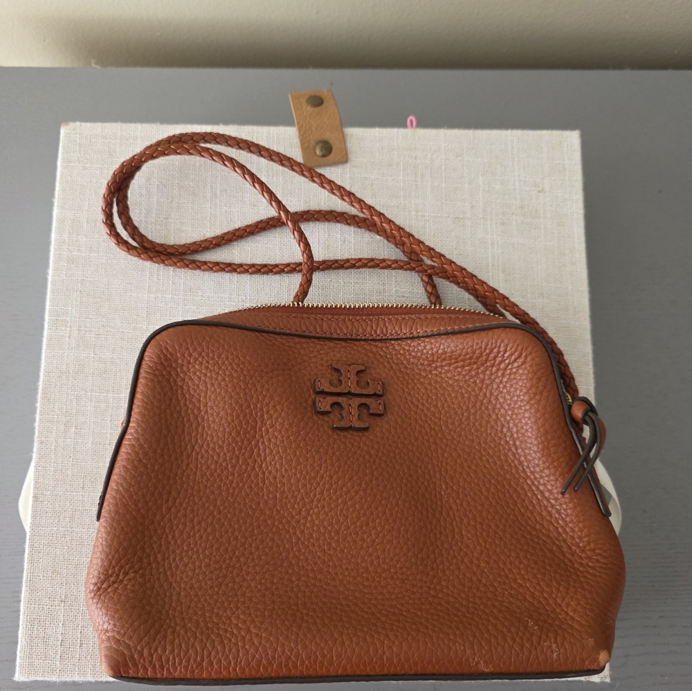 Tory Burch Taylor Brown Leather Crossbody Bag